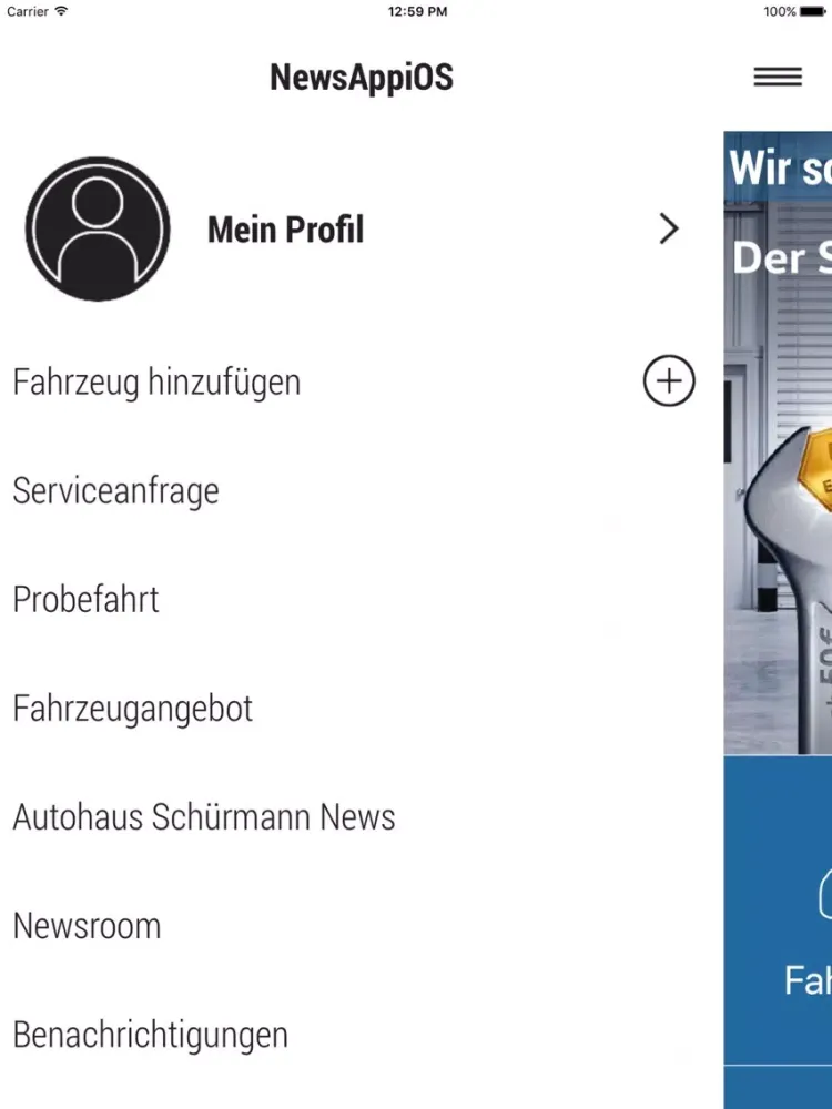 Zrzuty ekranu Schürmann Mobil iPad 