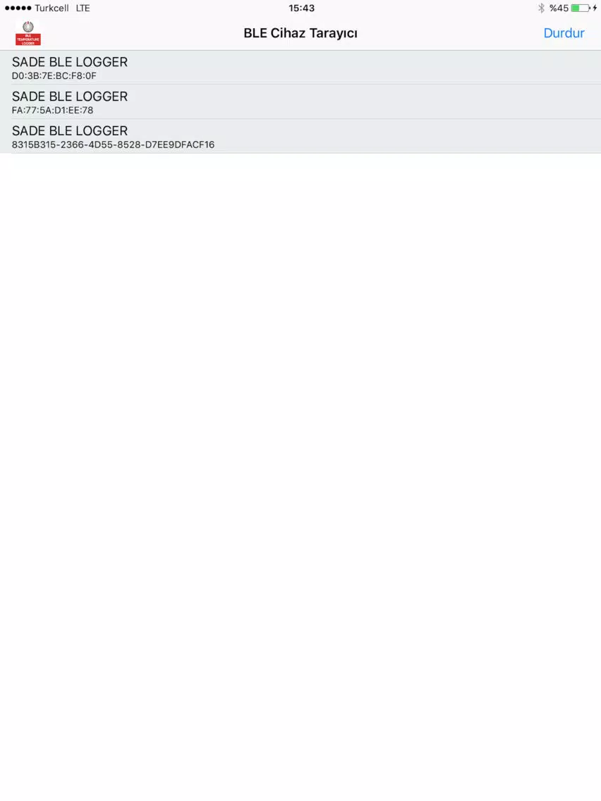 Ble Logger Sade iPad  Screenshots