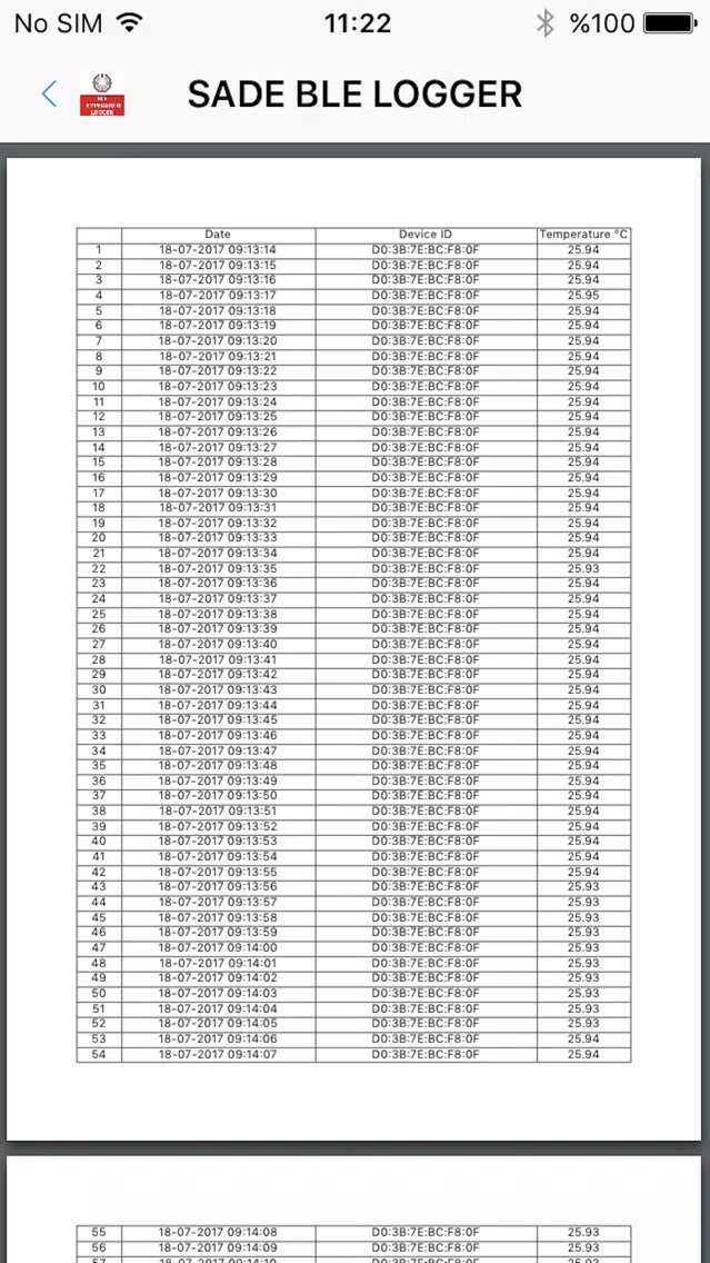 Ble Logger Sade Screenshots