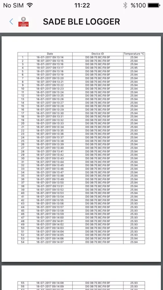 Ble Logger Sade سکرین شاٹس