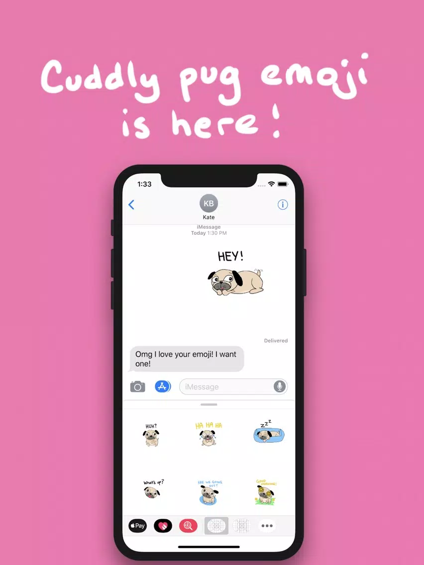 Tangkapan layar Cuddly Pug iPad 