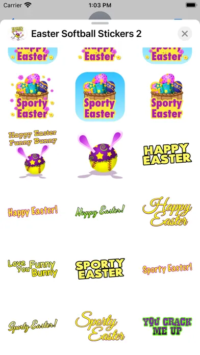 Screenshot di Easter Softball Stickers