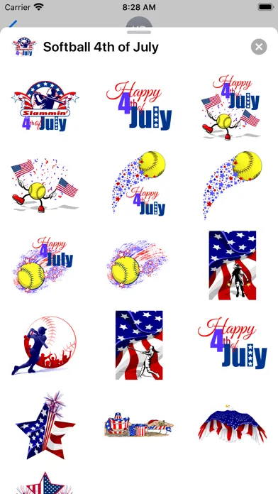 Capturas de pantalla de Softball 4th of July Stickers