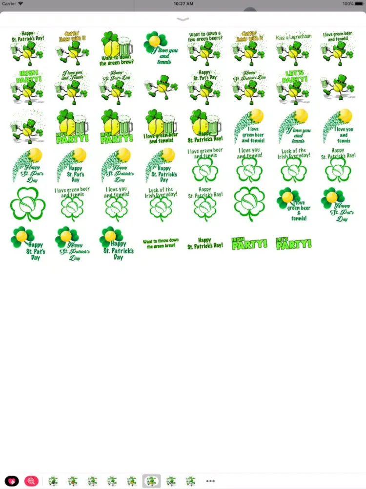 Capturas de pantalla de Tennis St. Pat's Stickers iPad 