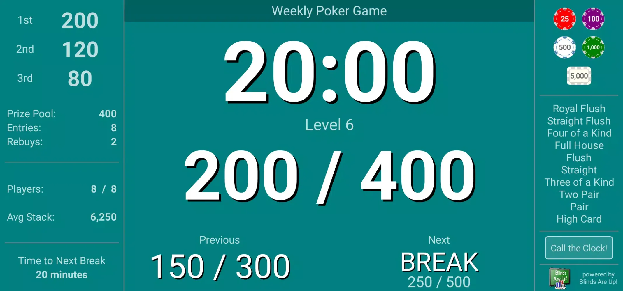 Screenshot di Blinds Are Up! Poker Timer