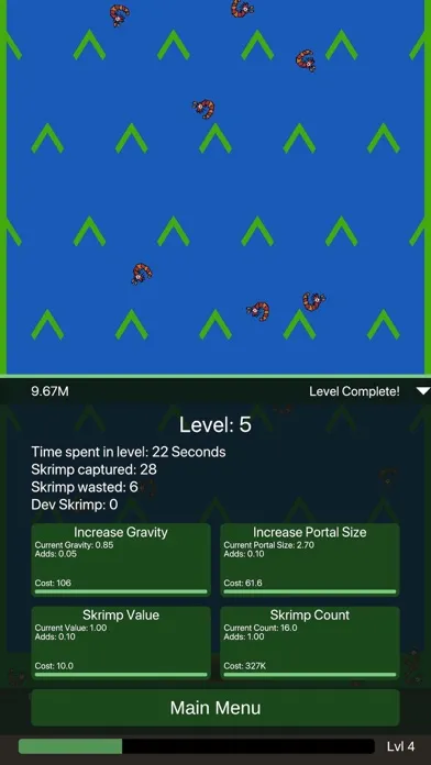 Tangkapan skrin Skrimp Fall