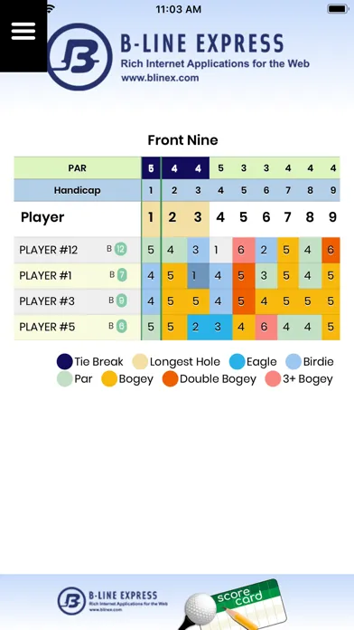 B-line Score Card应用截图