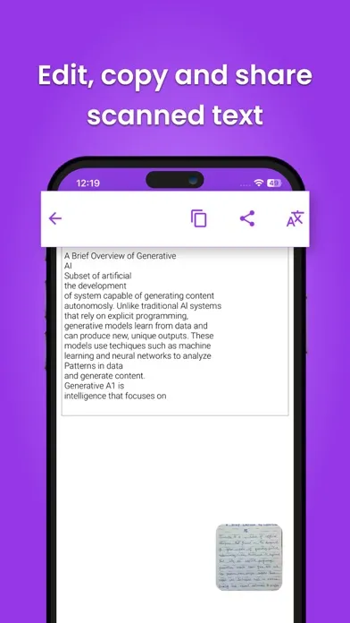 Captures d'écran de Image to text : Text scanner