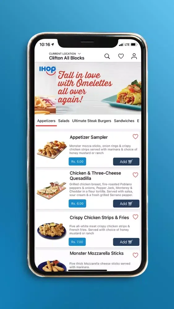Zrzuty ekranu IHOP Pakistan