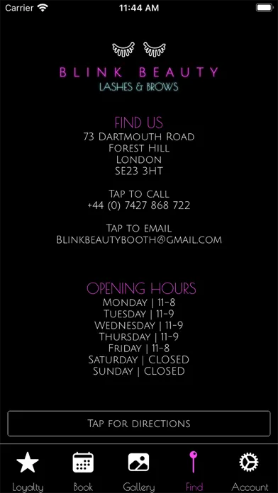 Capturas de tela do Blink Beauty