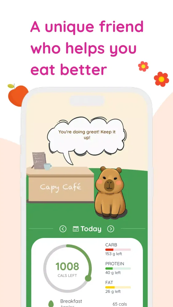 Capy Diet: Fun Calorie Counter Screenshots