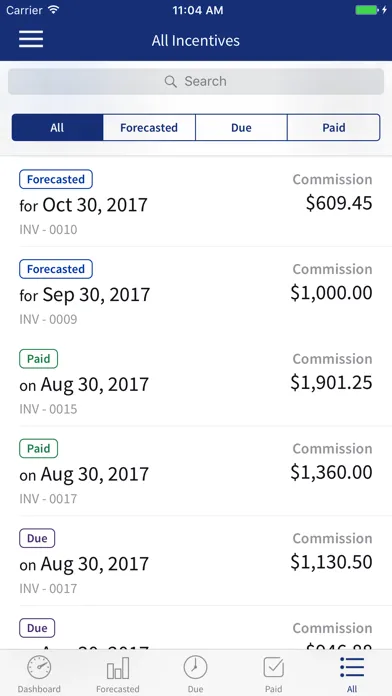 ภาพหน้าจอของ Blitz: Commission tracking
