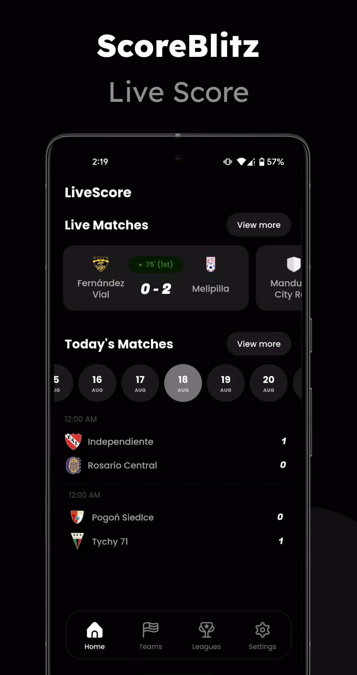 Live Football - Match Score Screenshots