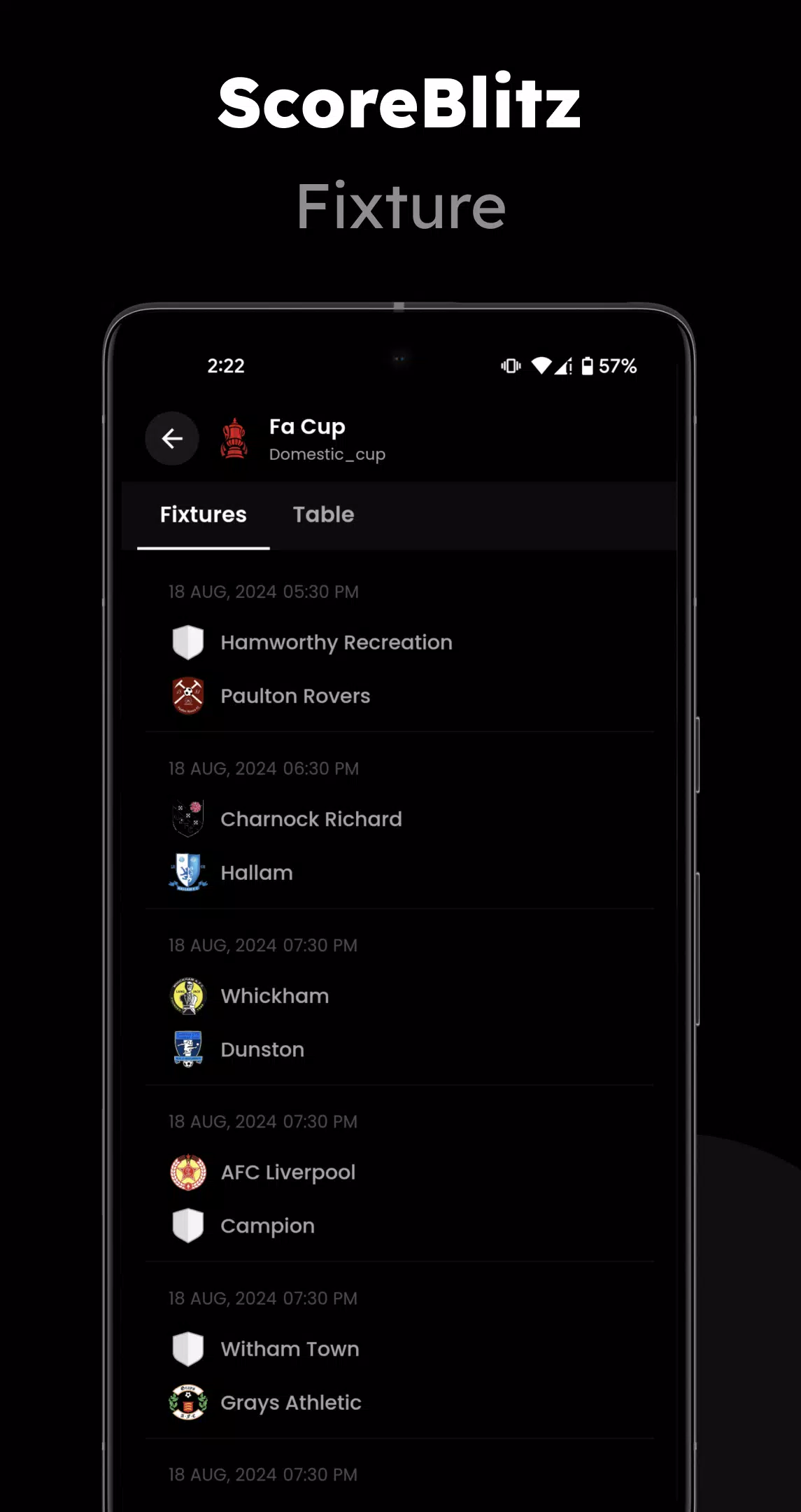 Live Football - Match Score Screenshots