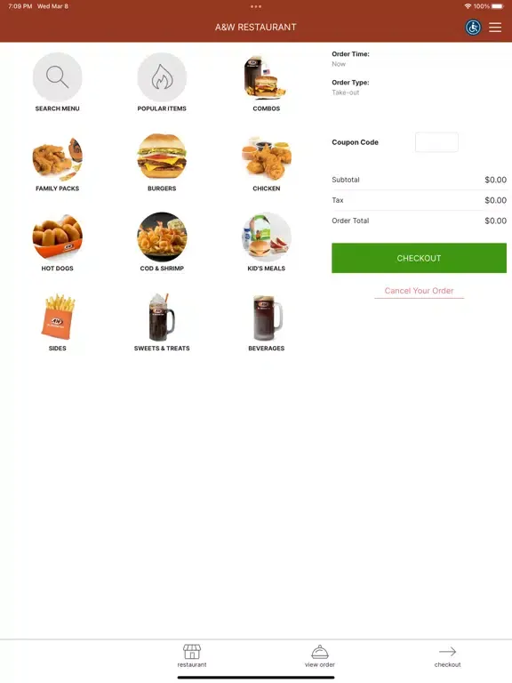A&W Restaurant iPad 应用截图