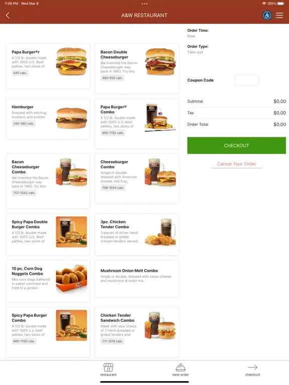 A&W Restaurant iPad 应用截图