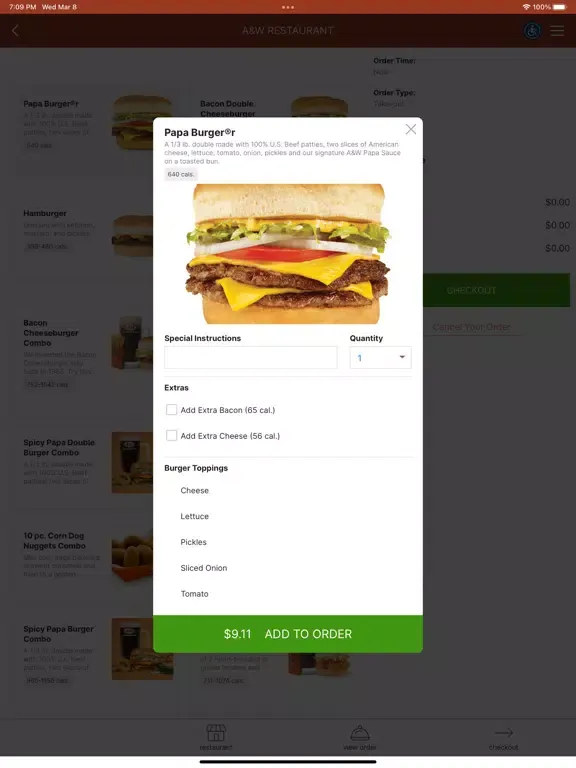 A&W Restaurant iPad 应用截图