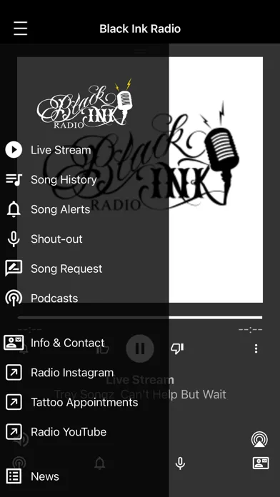 Ảnh chụp màn hình của Black Ink Radio