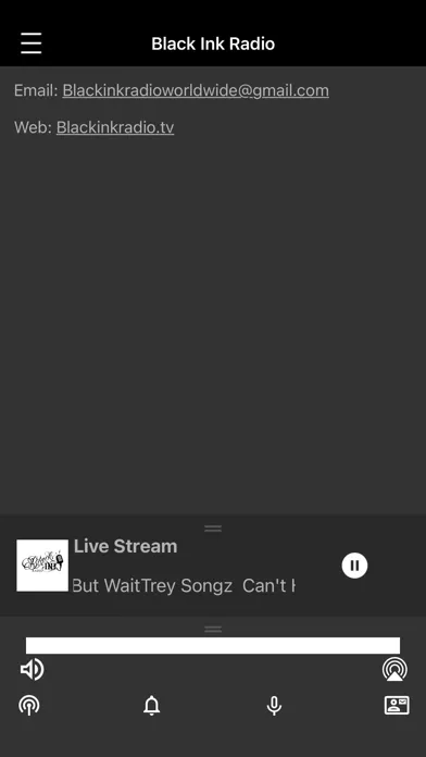 Ảnh chụp màn hình của Black Ink Radio