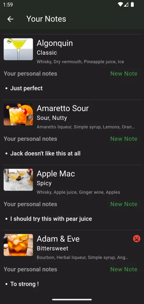Tangkapan layar Cocktail Hobbyist - Recipes