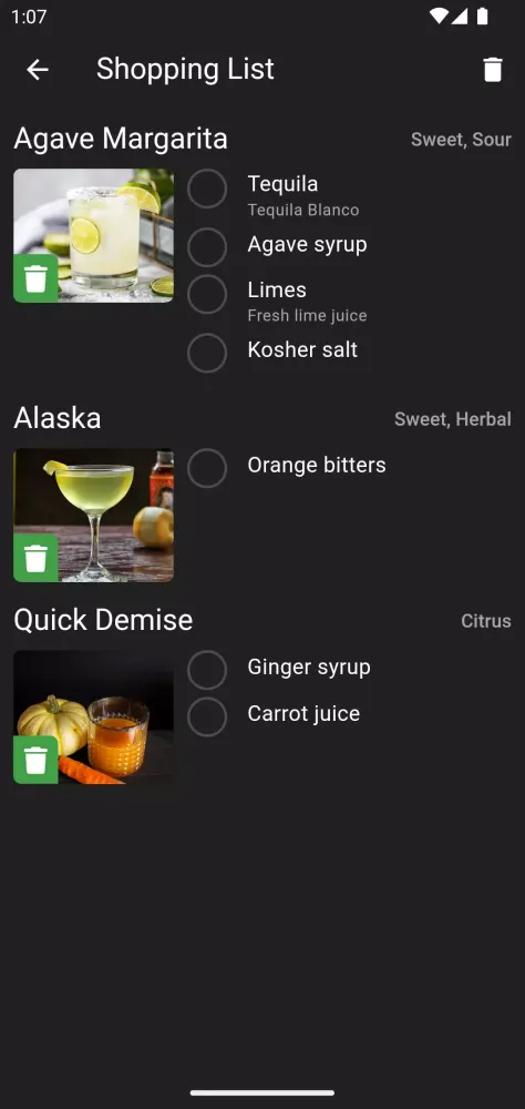 Tangkapan layar Cocktail Hobbyist - Recipes