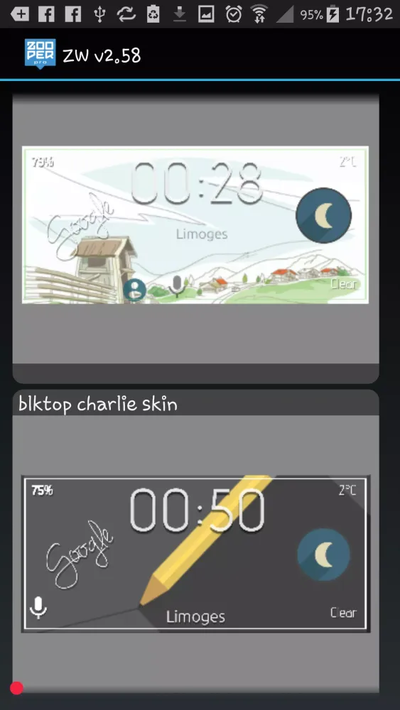 Tangkapan layar Blktop zooper widgets