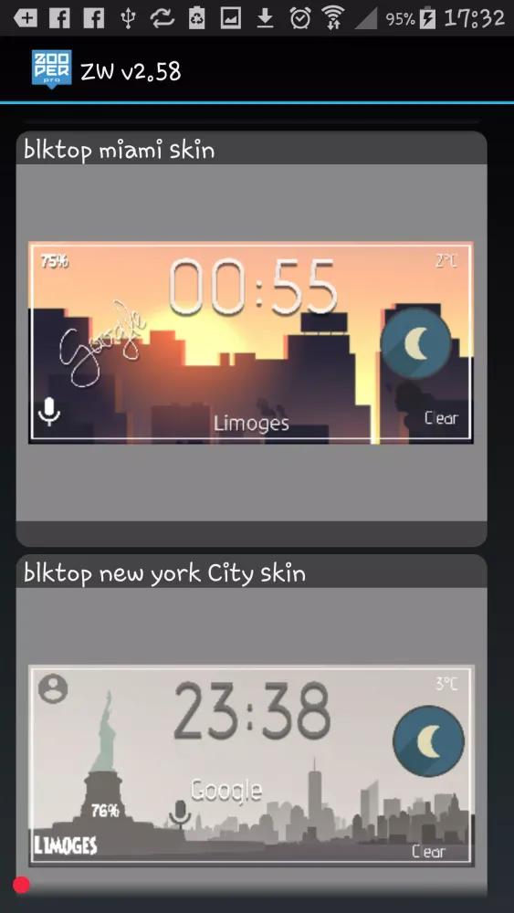 Tangkapan layar Blktop zooper widgets