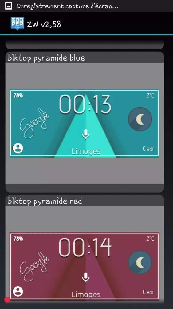 Tangkapan layar Blktop zooper widgets