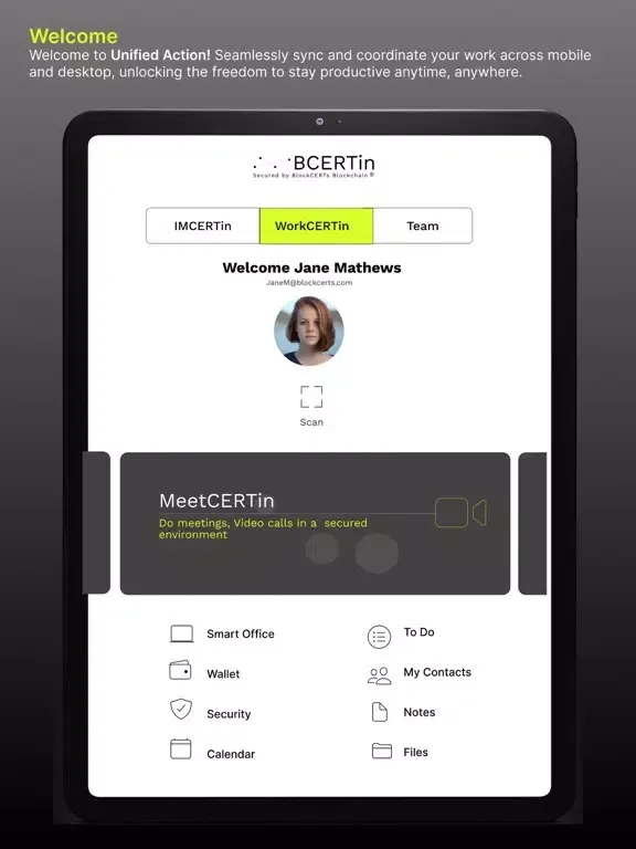 BlockCerts BCERTin iPad  Ekran Görüntüleri