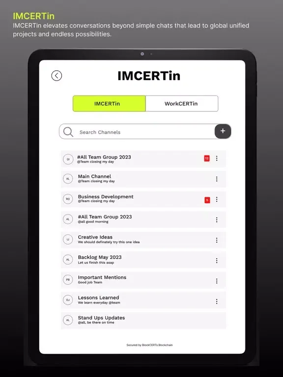 BlockCerts BCERTin iPad  Ekran Görüntüleri