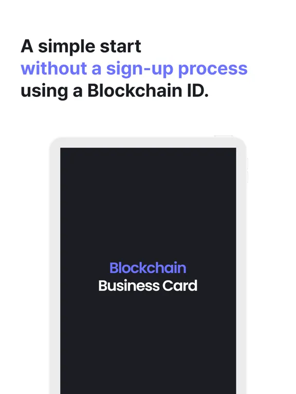 Blockchain Business Card iPad  Screenshots