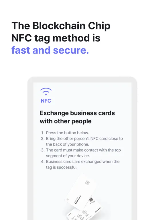 Blockchain Business Card iPad  Screenshots