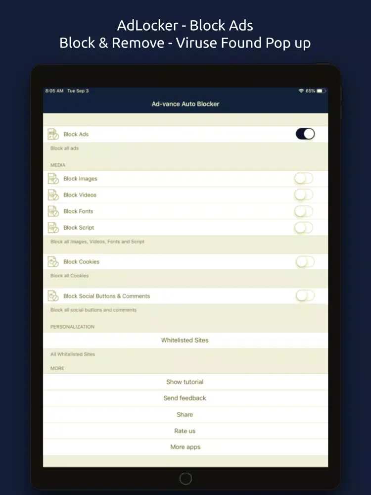 صور AdLocker Block & Remove Ads iPad 