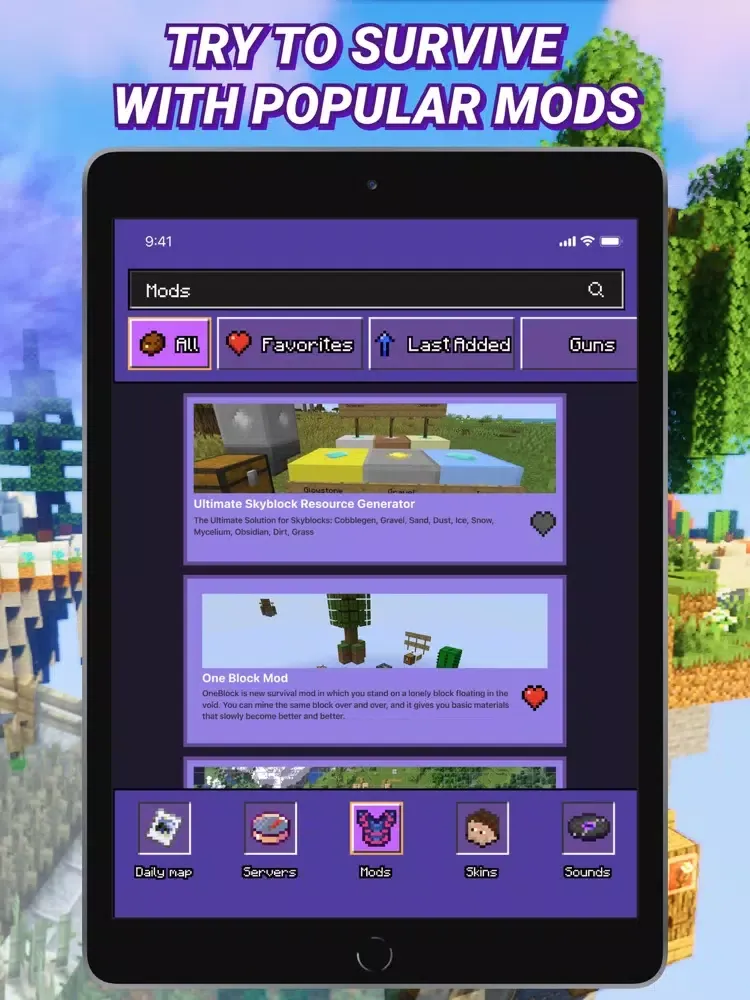 One Block Mods for Minecraft iPad 应用截图