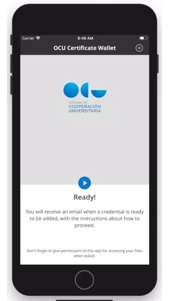 OCU Certificate Wallet スクリーンショット