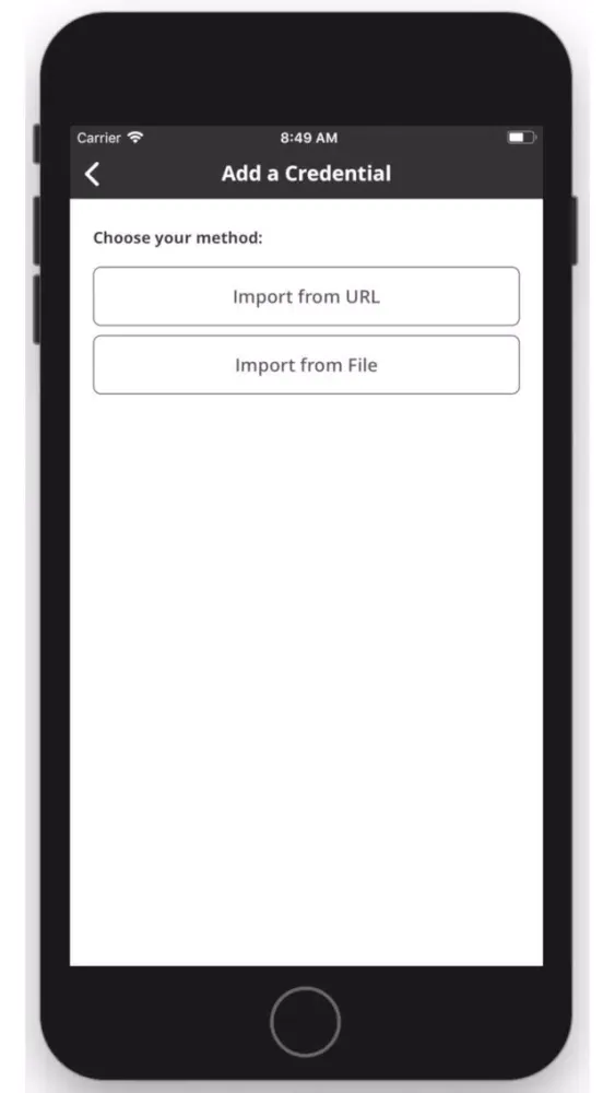OCU Certificate Wallet スクリーンショット