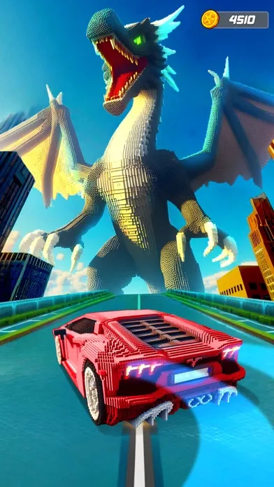 Car vs Blocky Monster 3D Ekran Görüntüleri