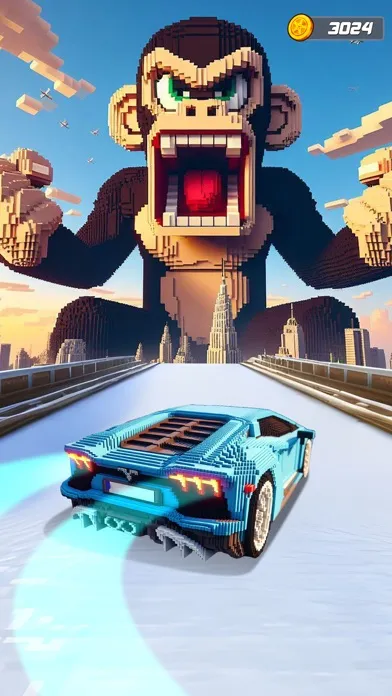 Car vs Blocky Monster 3D Ekran Görüntüleri