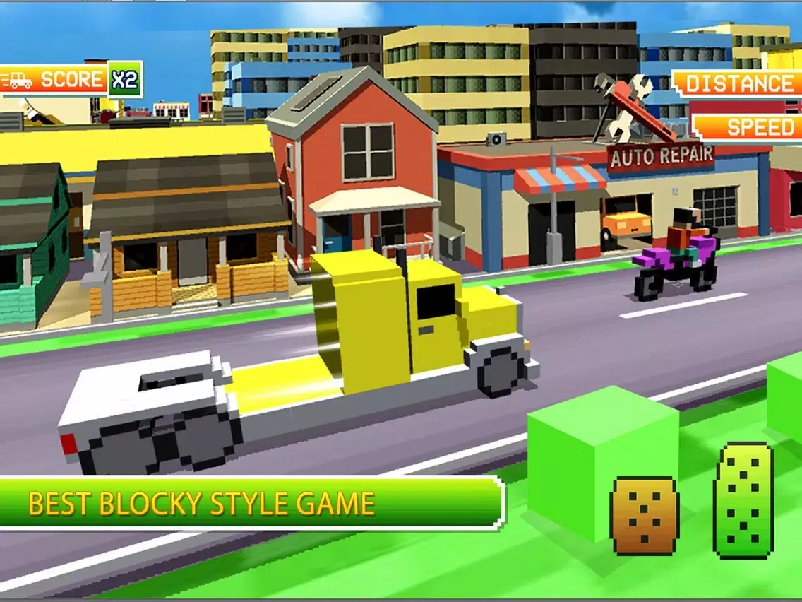 Blocky Hill Car And Truck Driving Sim iPad  স্ক্রিনশট