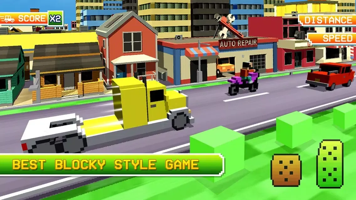 Blocky Hill Car And Truck Driving Sim স্ক্রিনশট