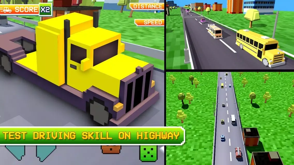 Blocky Hill Car And Truck Driving Sim স্ক্রিনশট