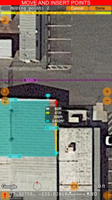 ภาพหน้าจอของ Planimeter 55. Measure on map.