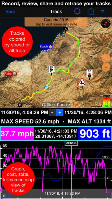 Captures d'écran de Speedometer 55 Pro. GPS kit.