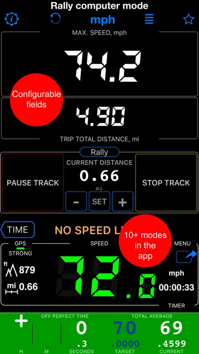Captures d'écran de Speedometer 55 Pro. GPS kit.