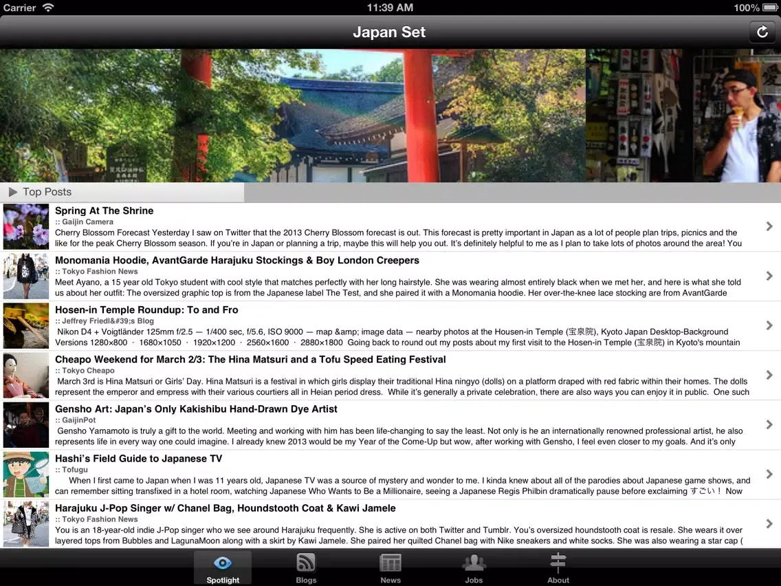 Japan Set - News, Blogs, Life from Tokyo iPad  Screenshots