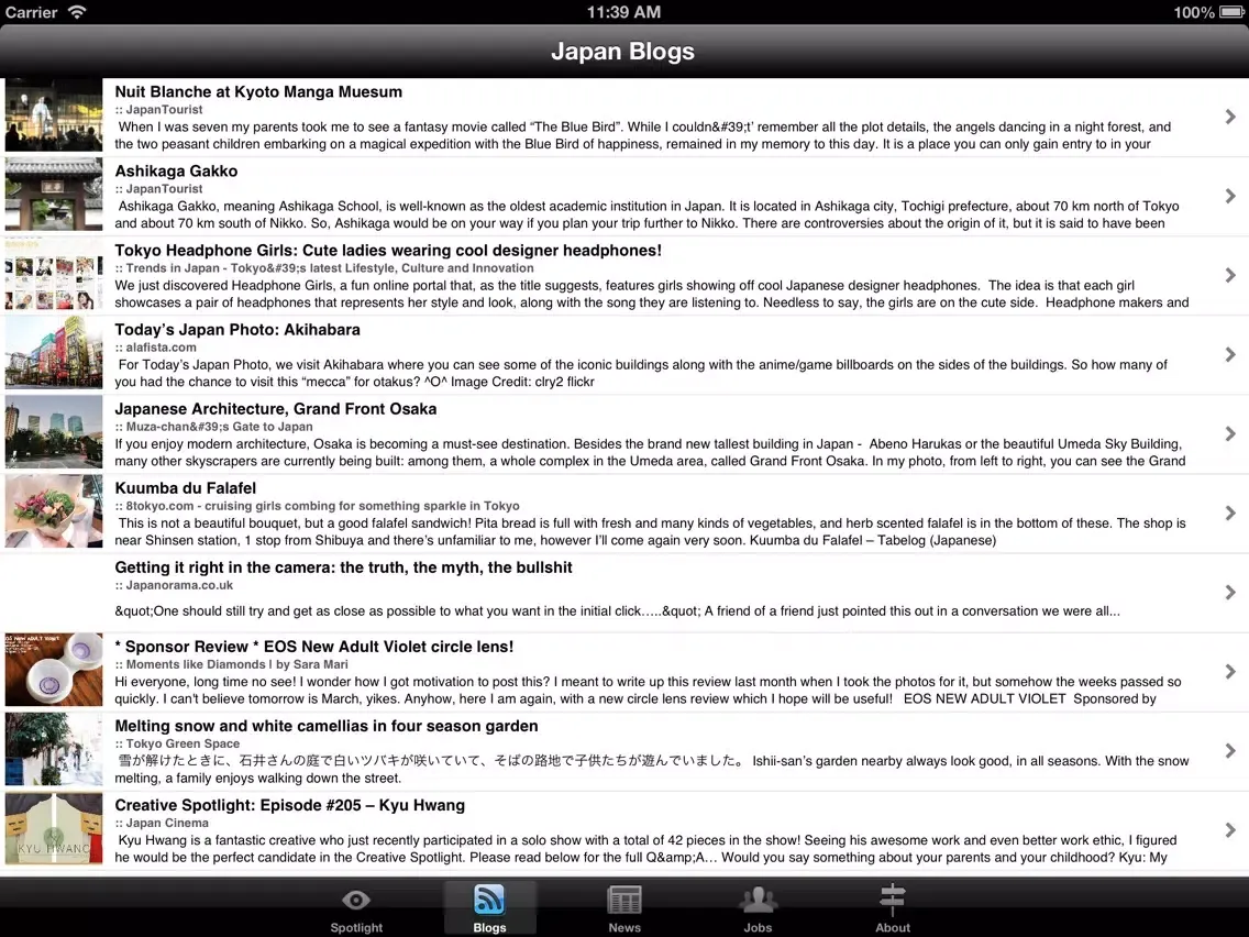 Japan Set - News, Blogs, Life from Tokyo iPad  Screenshots