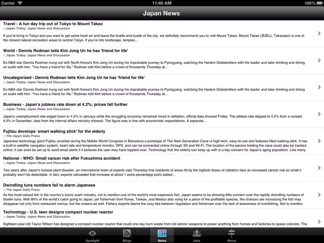 Japan Set - News, Blogs, Life from Tokyo iPad  Screenshots
