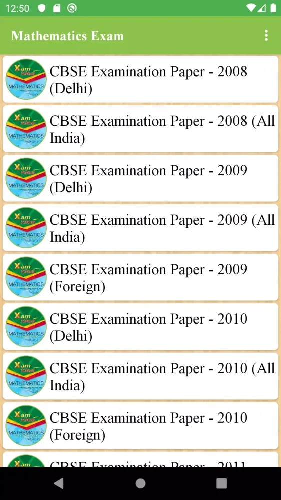 Mathematics Exam Screenshots