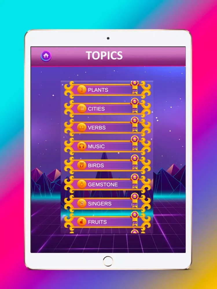 Capturas de pantalla de Finding Word Crossword Puzzles iPad 