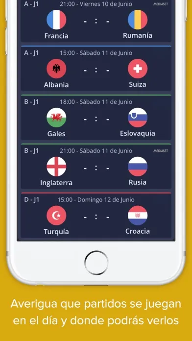 Euro 2016 - Resultados en Directo, Eurocopa Fútbol سکرین شاٹس